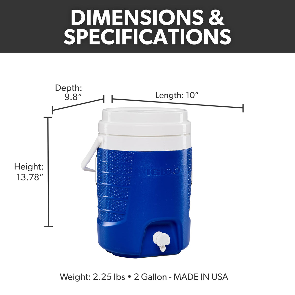 2 Gallon Insulated Portable Beverage Dispenser D5689
