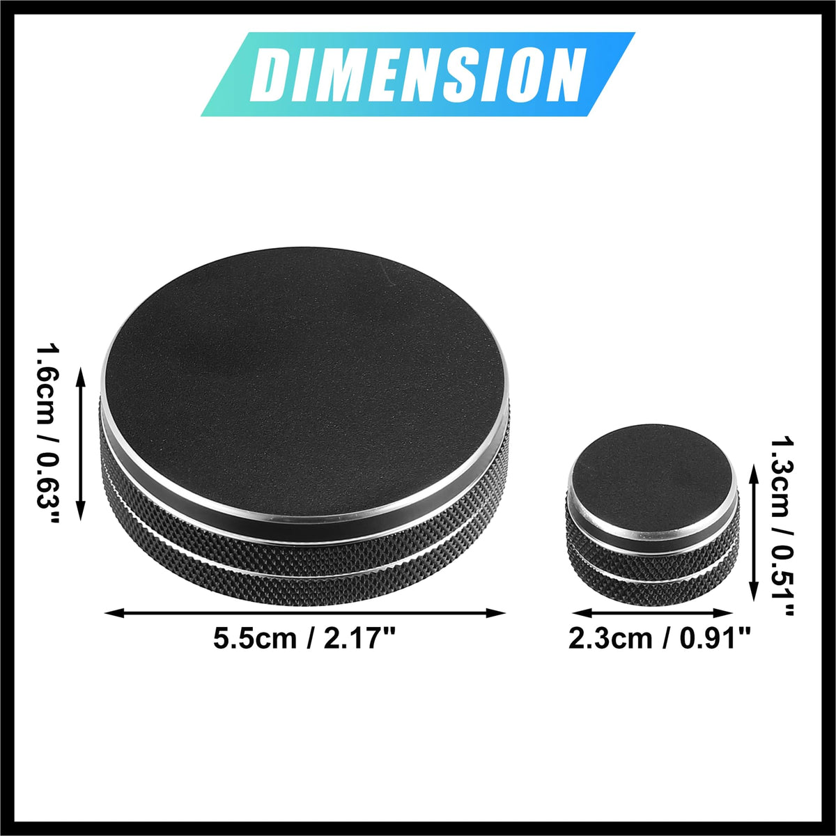 Black Multimedia Volume Knob Caps Decals Stickers Covers P12850