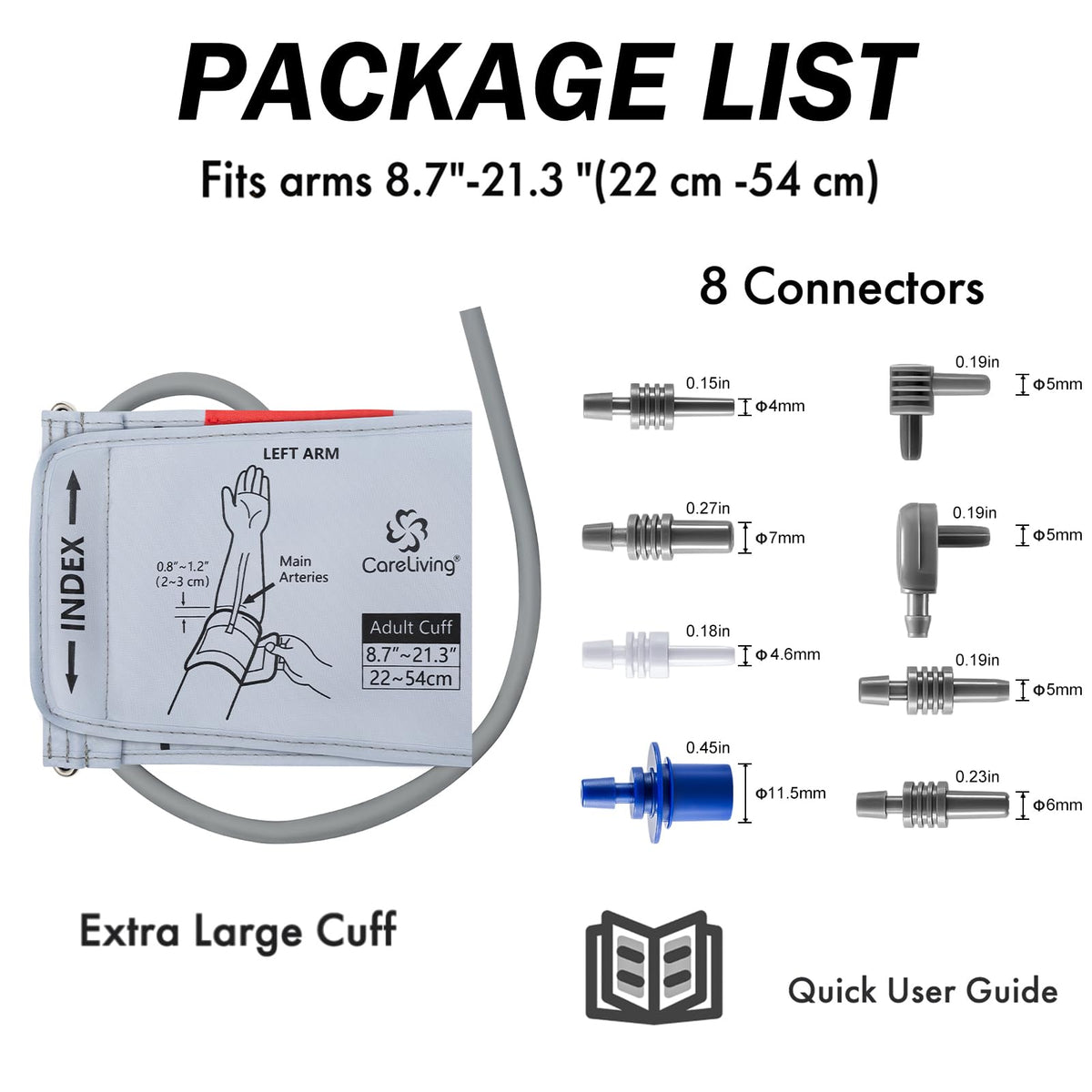 Extra Large Blood Pressure Cuff 8.7"-21.3" M63452