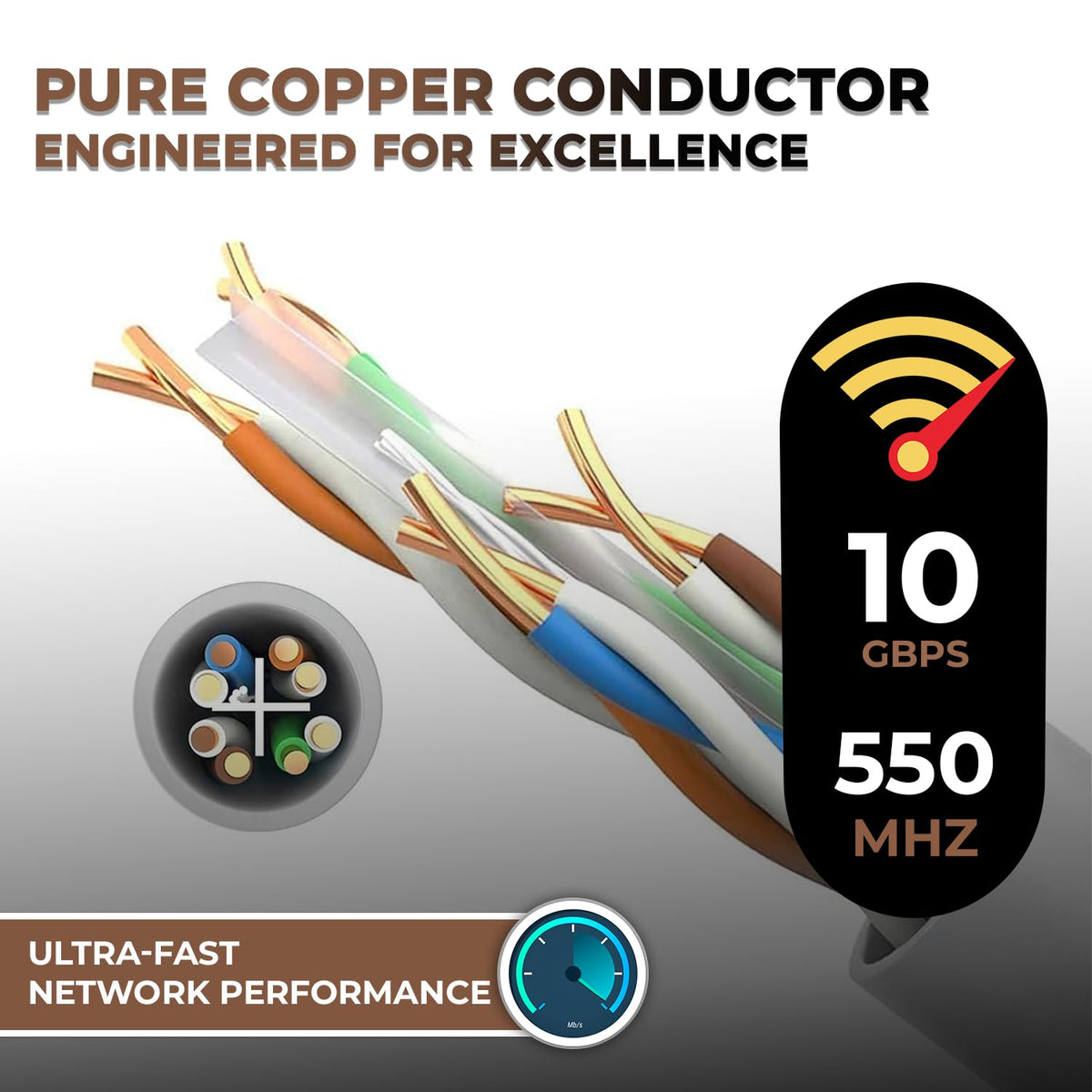 Cat6 Plenum 1000ft 23AWG Solid Bare Copper UTP Bulk Ethernet Cable V185910