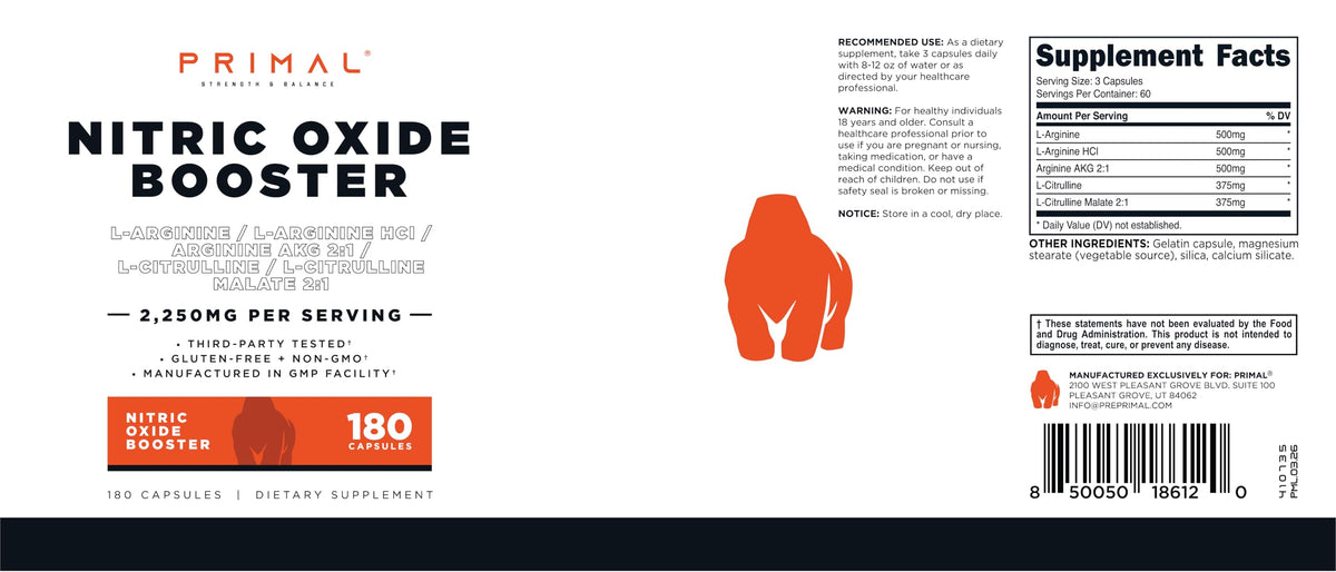 Nitric Oxide Booster 180 Capsules U944
