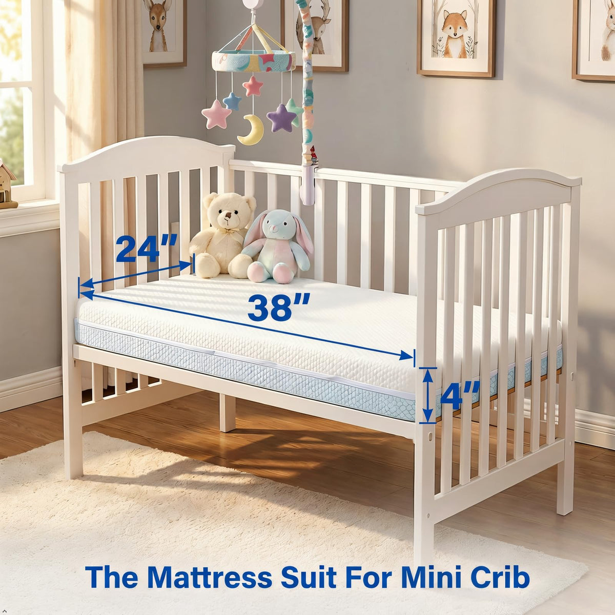 Mini Crib Mattress Dual-Sided Foam with Washable Cover N712