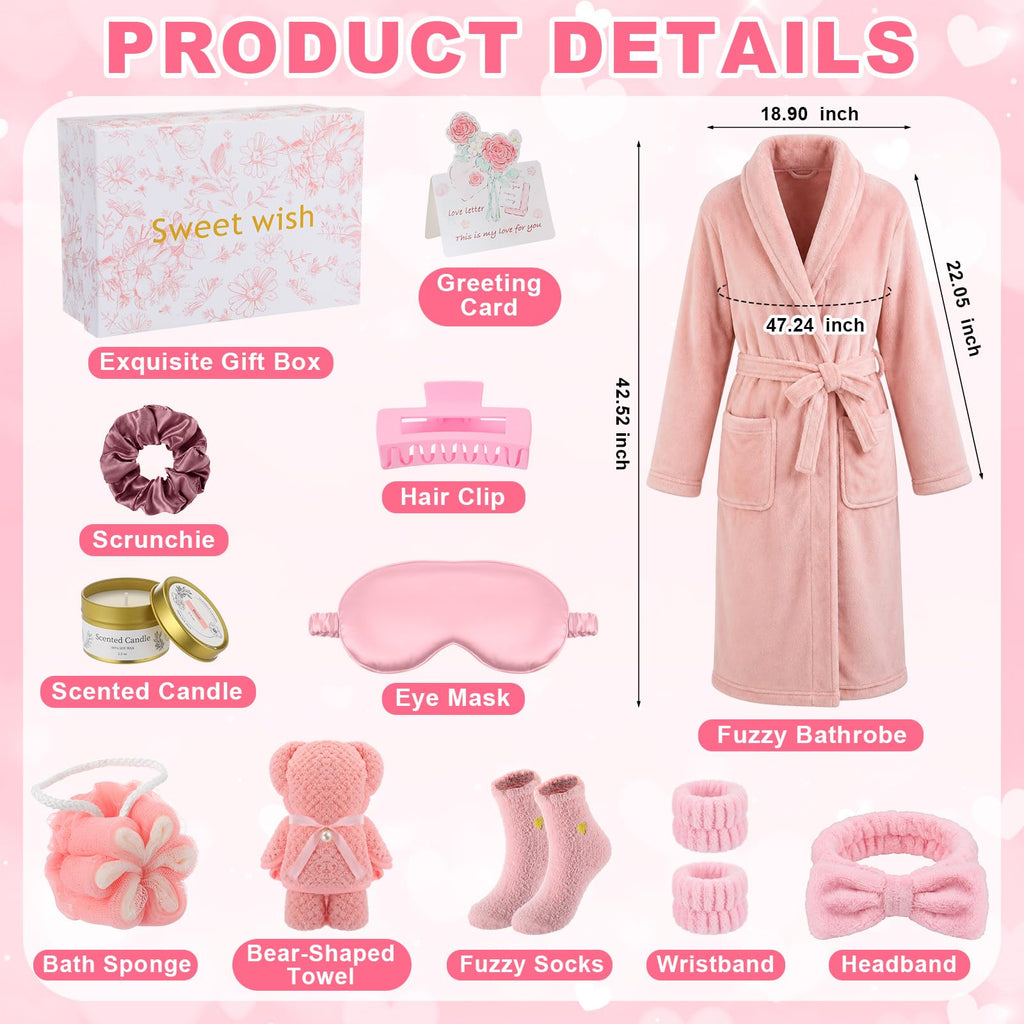 11 Pcs Pink Spa Gift Basket M342691