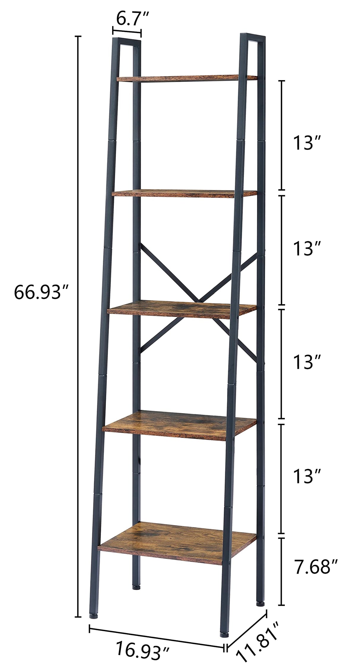5-Tier Metal Ladder Bookshelf V9029
