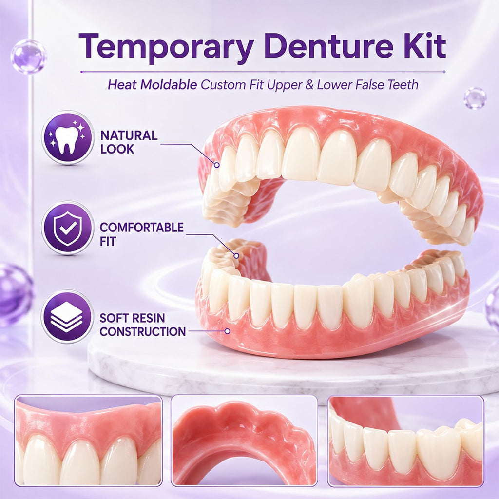 Heat Moldable Custom Fit Upper Lower False Teeth U1843