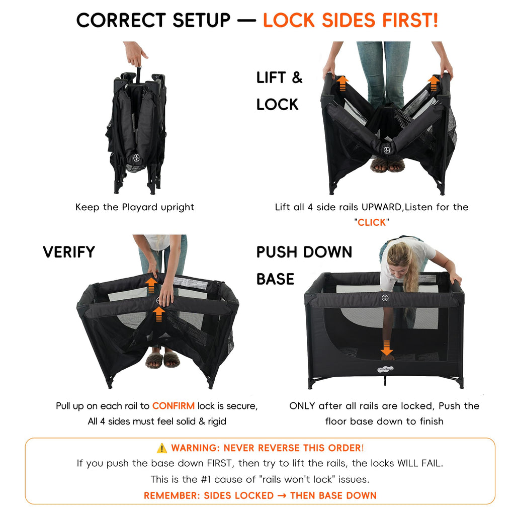 Portable Black Baby Playard O4379