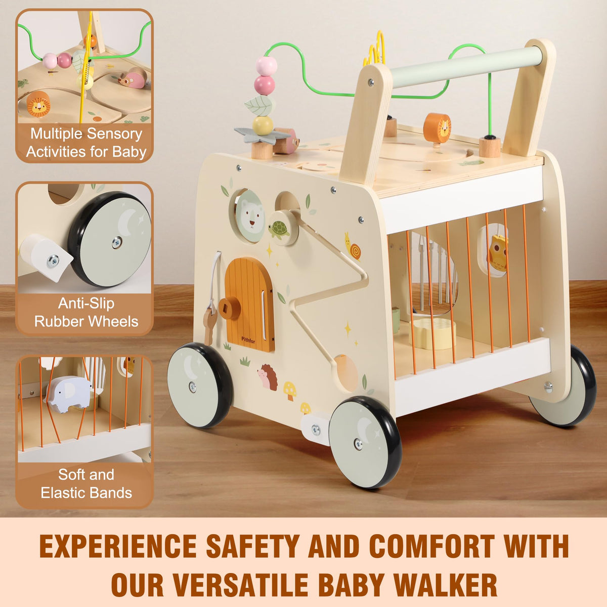 Wooden Activity Cube Push Walker F550