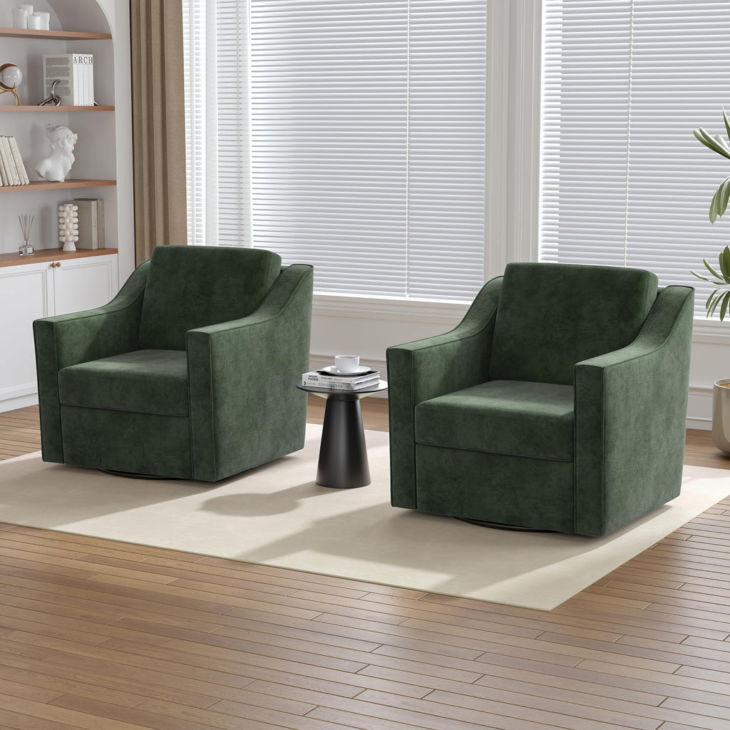 Green Swivel Accent Chairs Set of 2 N985189