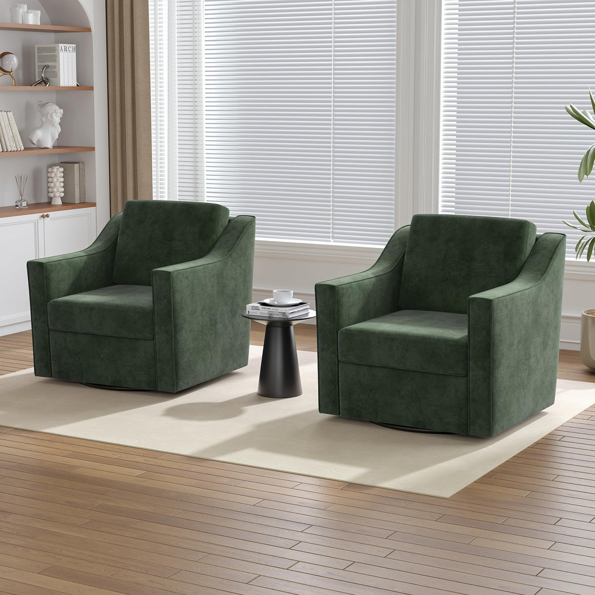 Green Swivel Accent Chairs Set of 2 N985189