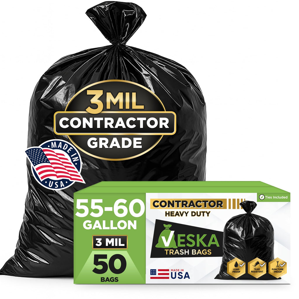 55 Gallon 3 Mil Heavy Duty Contractor Trash Bags J79131