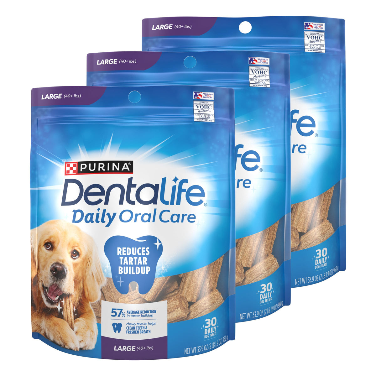 Daily Oral Care Dental Chews for Large Dogs 90 ct X40615