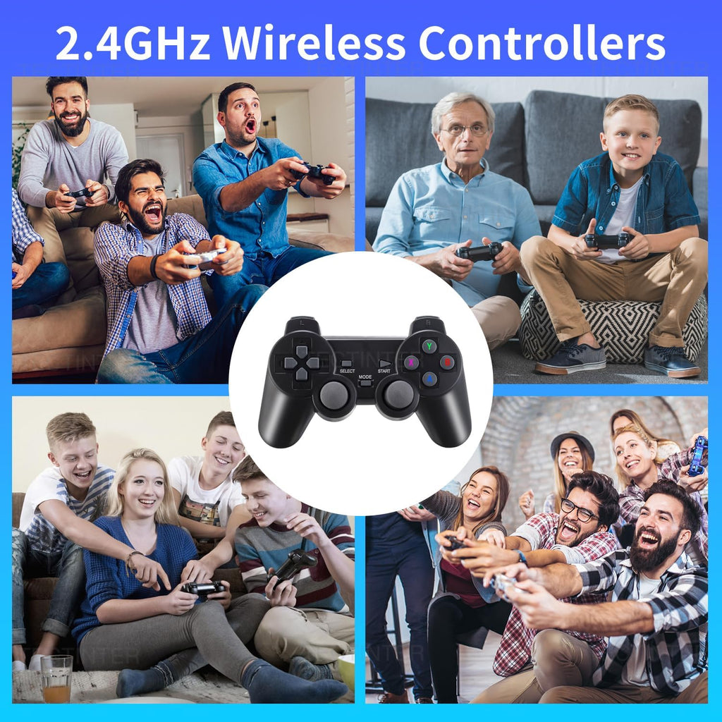 Plug and Play Retro Game Console with 4K HDMI Output, 2.4G Wireless Controllers, 64GB Memory Card Y527