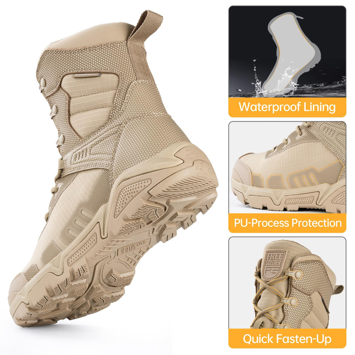 Men's Waterproof Tactical Work Boots T3984