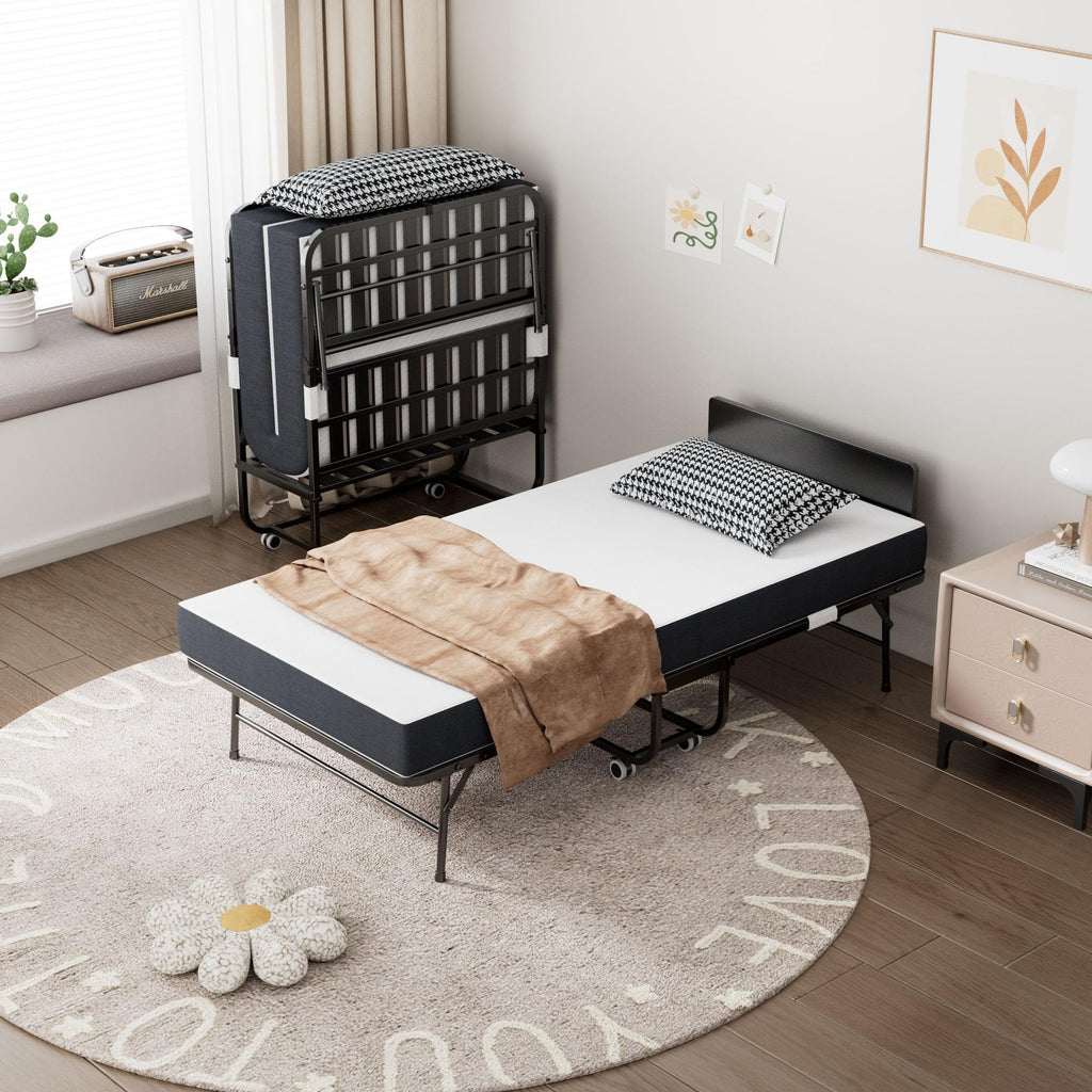 Folding Bed with Mattress, 75" x 38" Twin Size T69760