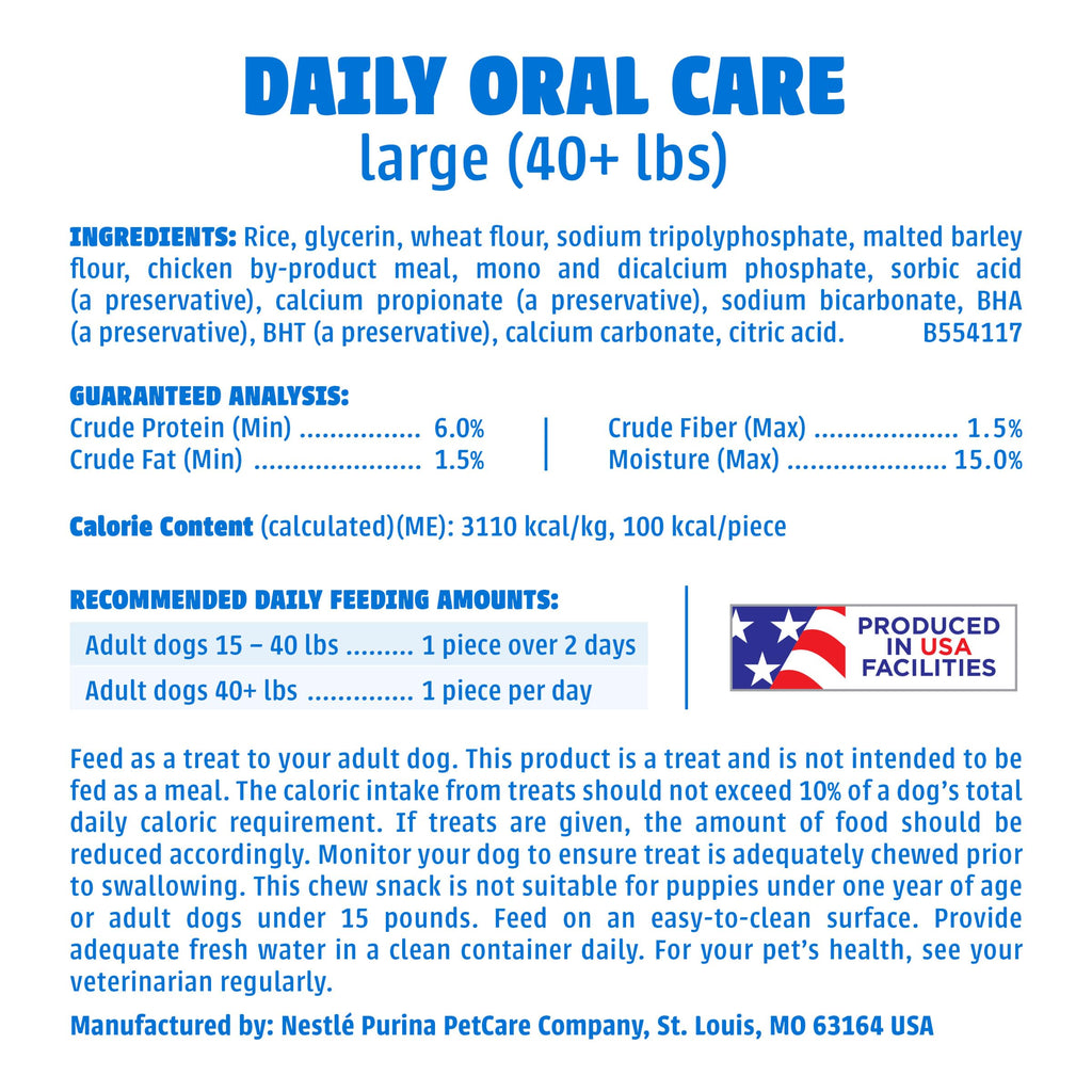 Daily Oral Care Dental Chews for Large Dogs 90 ct X40615