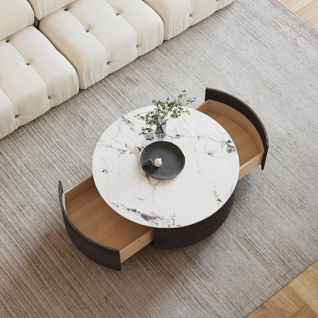 Round Coffee Table with 2 Drawers X377342