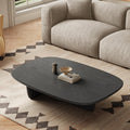 Black Wood Oval Coffee Table with Pedestal Base S558211