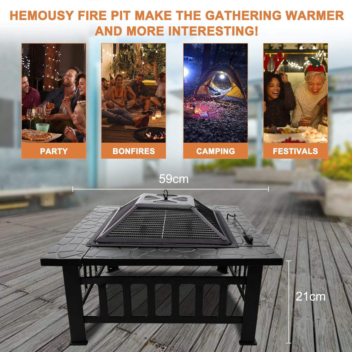 32 inch Wood Burning Outdoor Fire Pit Q582045