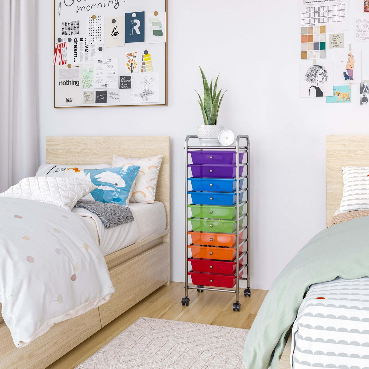 10 Drawer Rolling Storage Cart with Wheels N35336