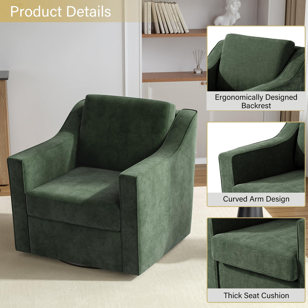 Green Swivel Accent Chairs Set of 2 N985189