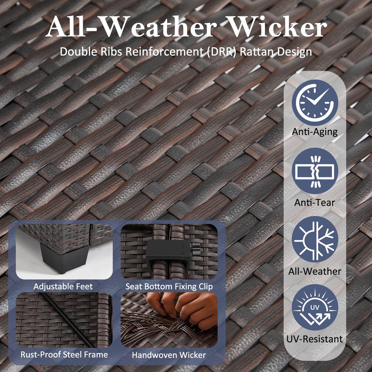 3 Piece Outdoor Wicker Patio Furniture Set O452