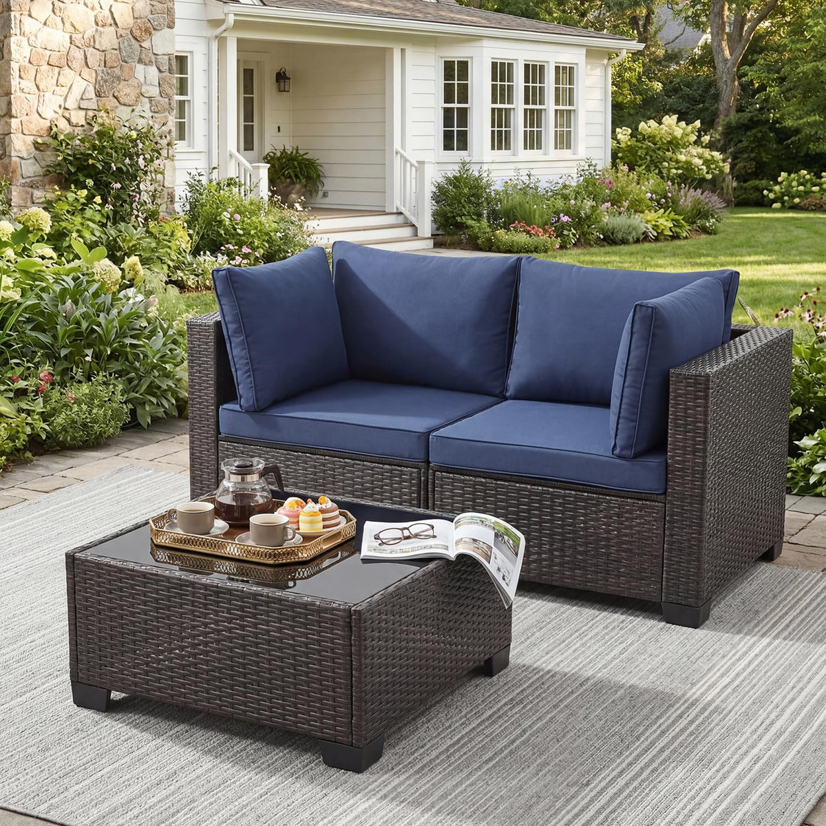 3 Piece Outdoor Wicker Patio Furniture Set O452