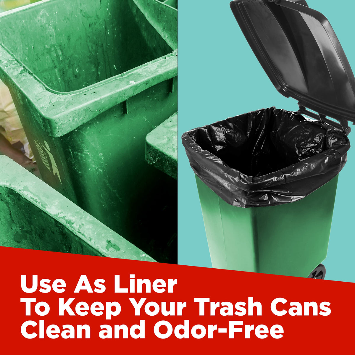 44 Gallon Heavy Duty Contractor Trash Bags, 100 Ct, Black, 1.2 Mil Q589573