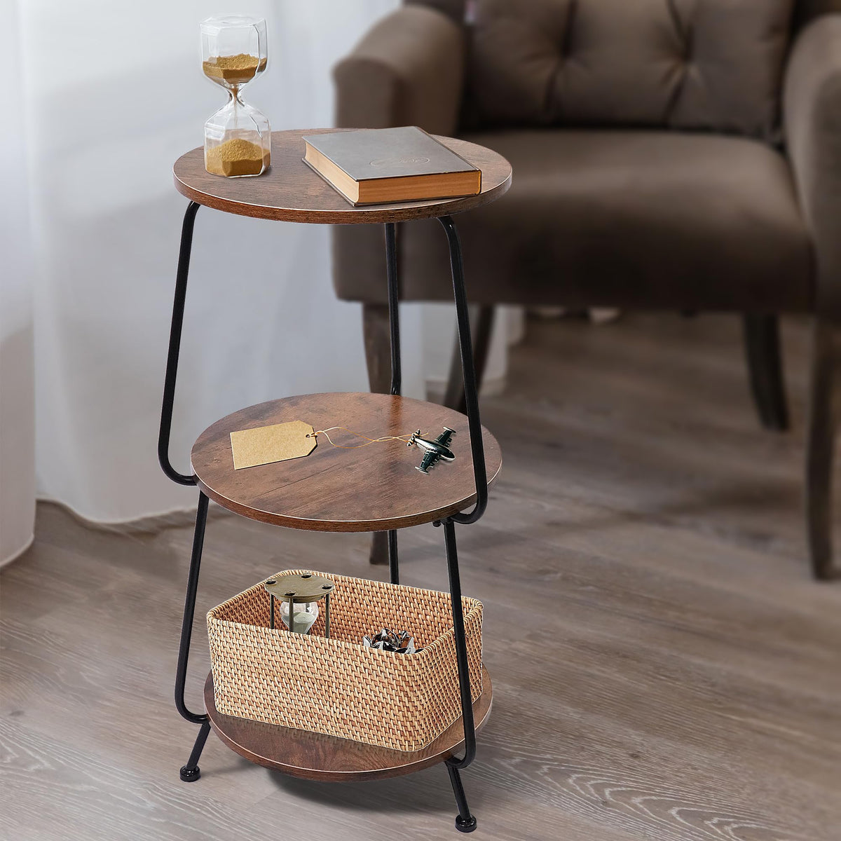 Round 3-Tier Wood Coffee Table Q918