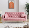 Pink Velvet Convertible Sleeper Sofa Bed G129