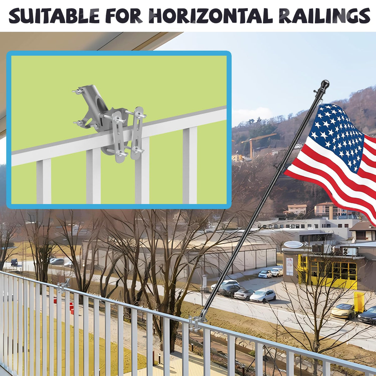 Aluminum Flag Pole Bracket for 1" Diameter Flagpole A8061