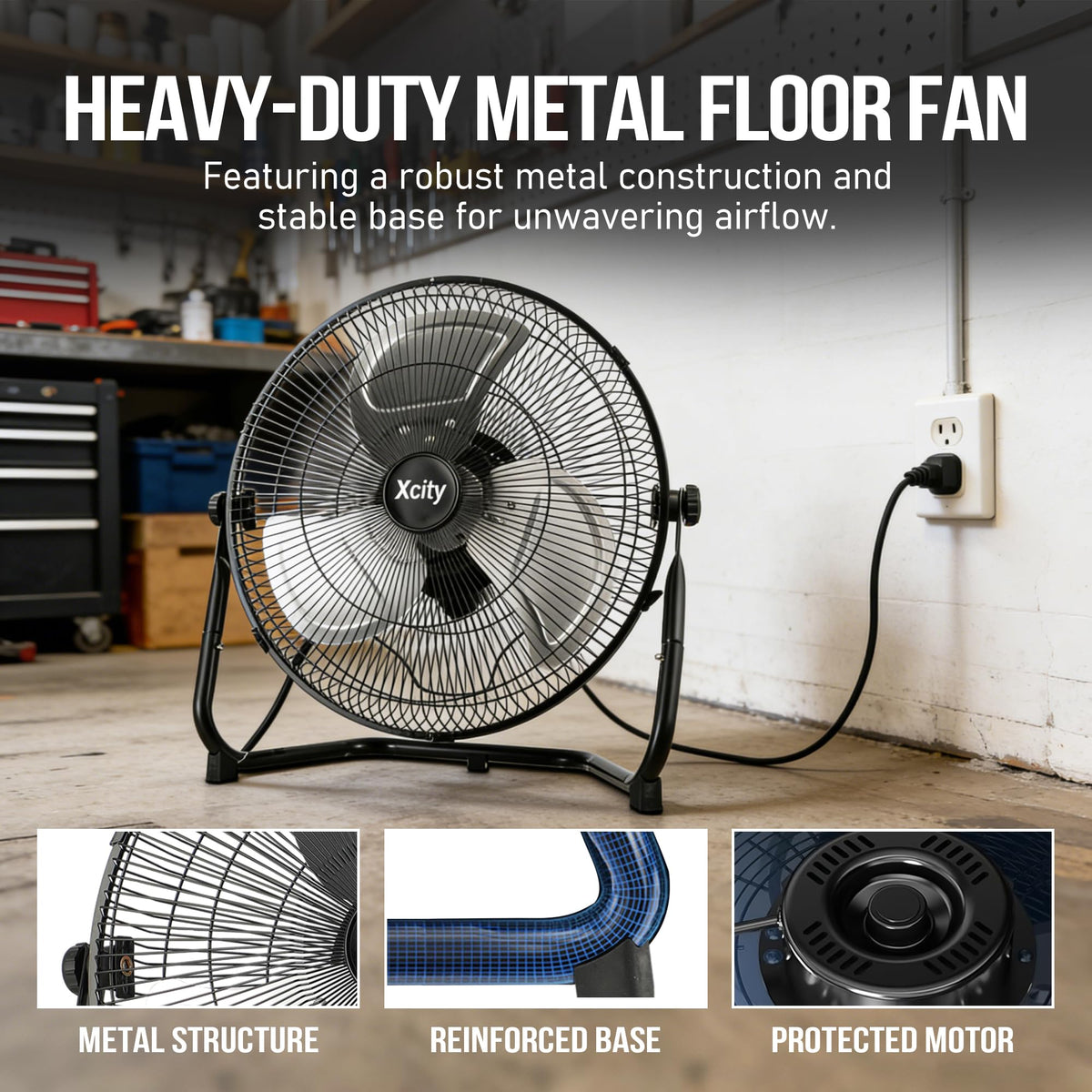 18 Inch Metal Floor & Box Fan S678557