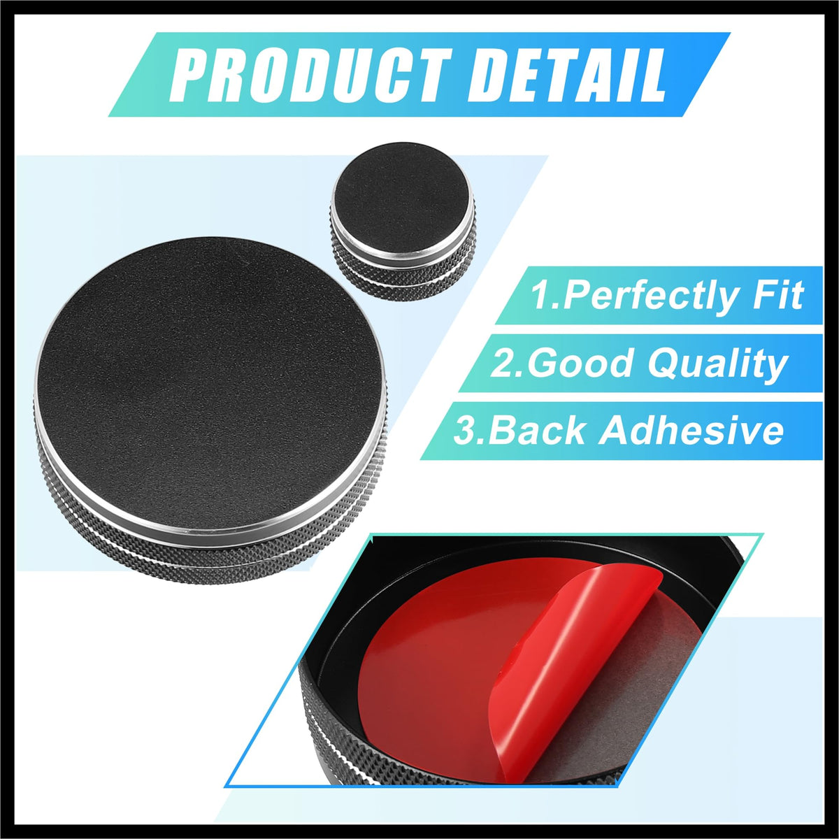 Black Multimedia Volume Knob Caps Decals Stickers Covers P12850