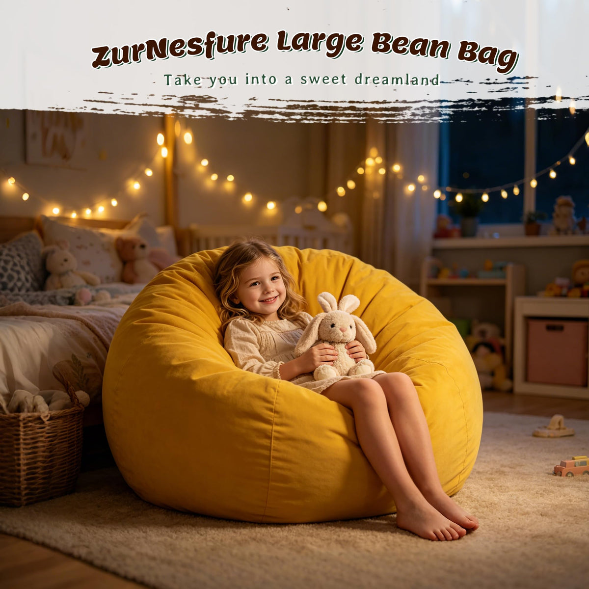 Yellow Memory Foam Bean Bag Chairs G8458