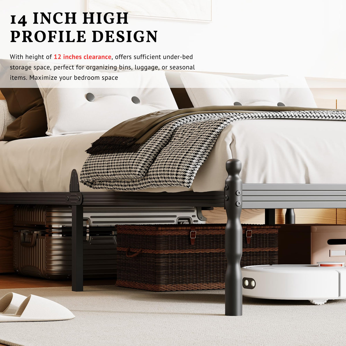 Twin Size 14 Inches Heavy Duty Platform Bed Frame M870515
