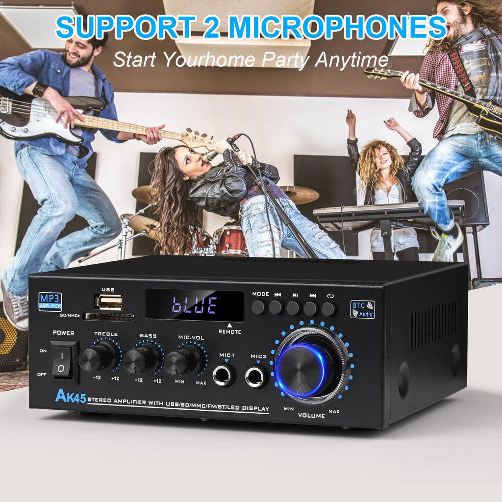 Bluetooth 5.0 Audio Amplifier 400W 2 Channel Stereo Receiver K177