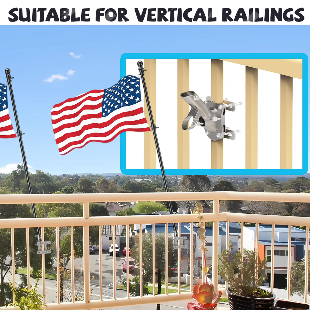 Aluminum Flag Pole Bracket for 1" Diameter Flagpole A8061