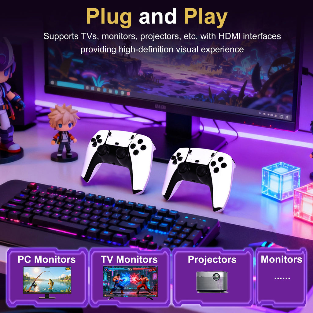 Retro Gaming Console with 20k+ Classic Games, 4K HDMI, Dual Wireless Controllers, 64GB F667541