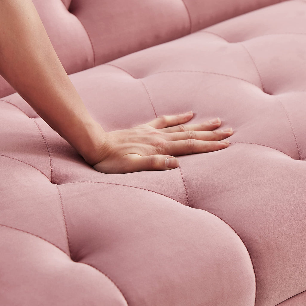 Pink Velvet Convertible Sleeper Sofa Bed G129