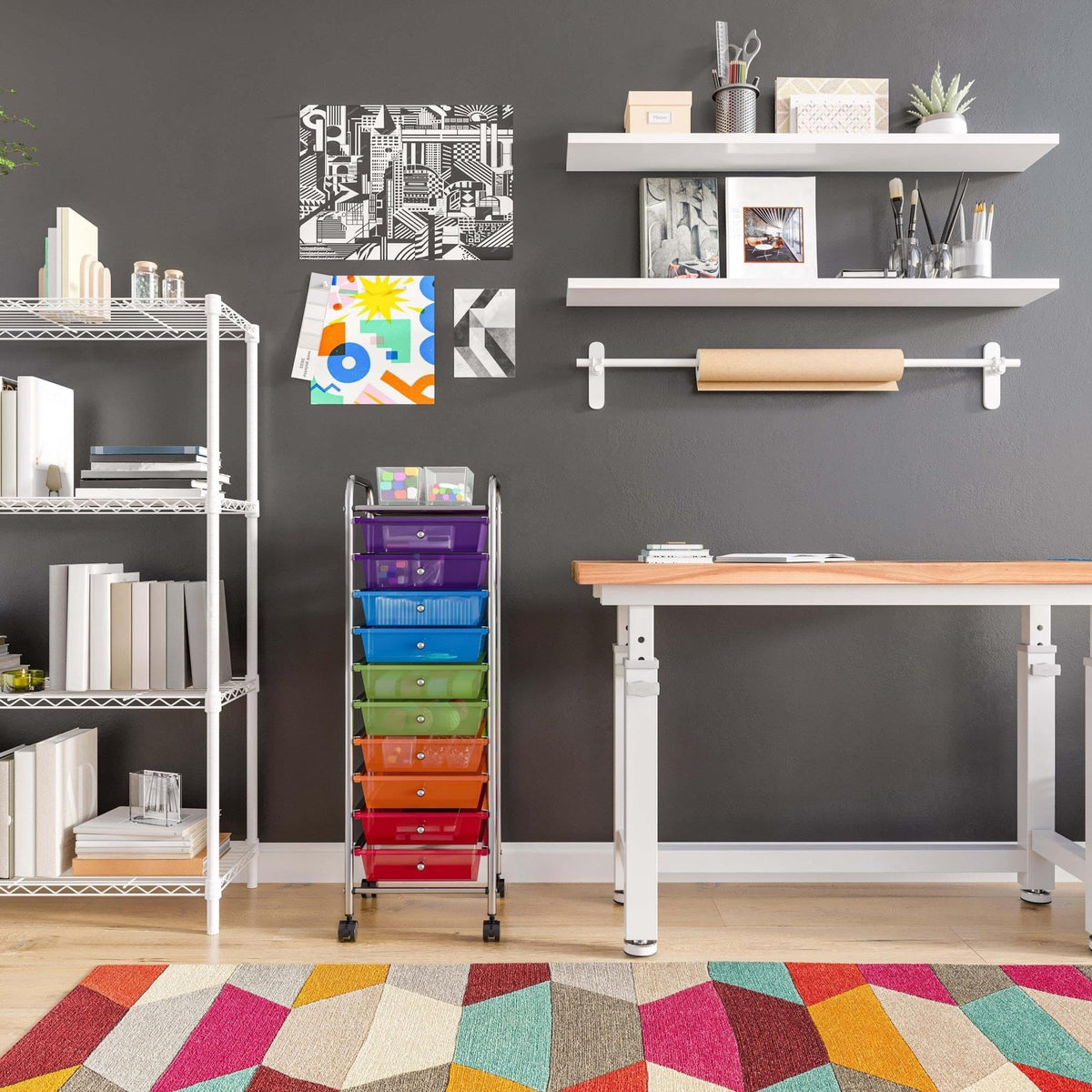 10 Drawer Rolling Storage Cart with Wheels N35336