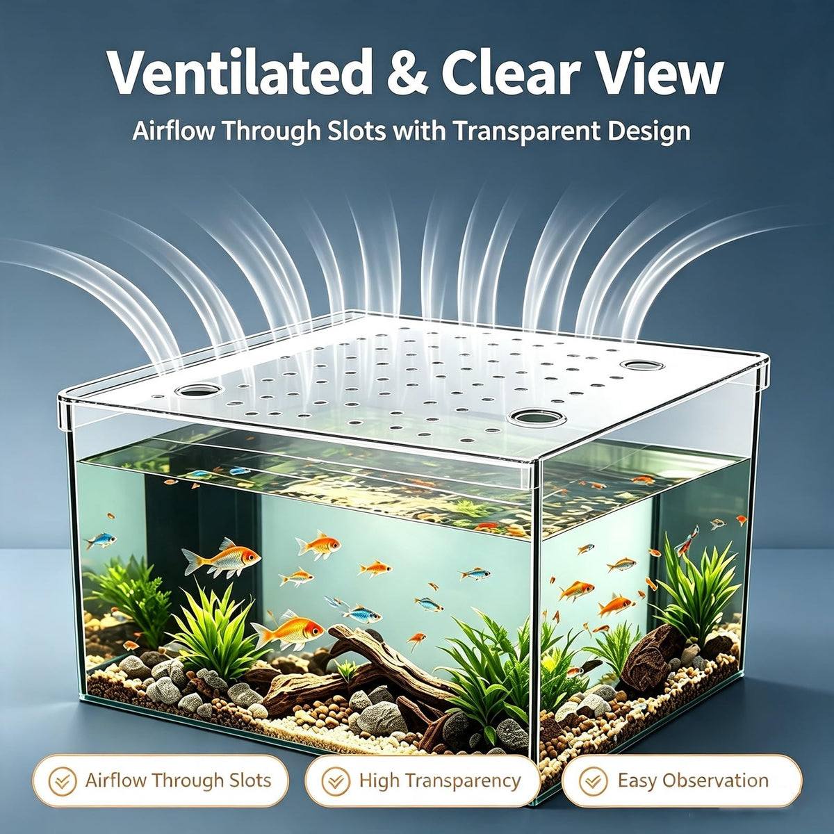 Ventilated Fish Tank Lid for 10-20 Gallon Aquariums T398