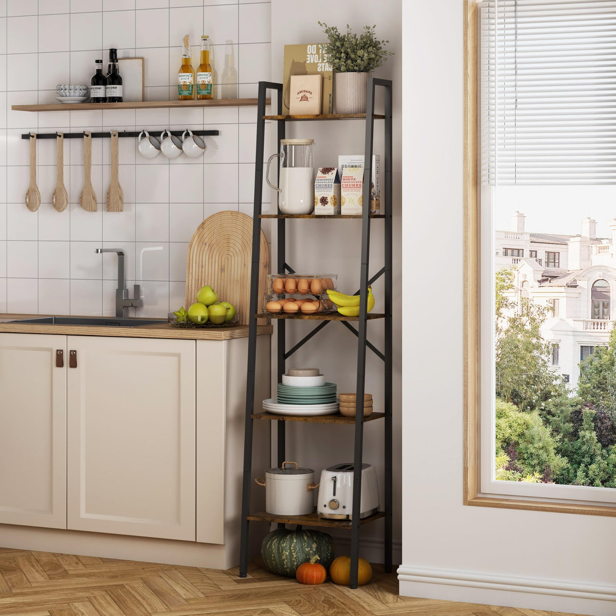 5-Tier Metal Ladder Bookshelf V9029
