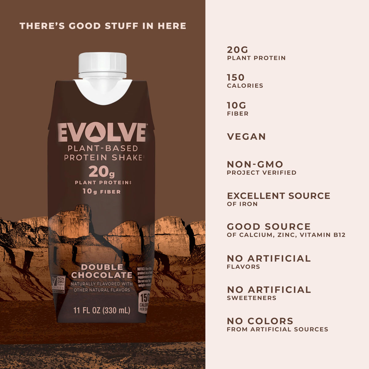 Double Chocolate Vegan Protein Shake 11 Fl Oz Pack of 12 P3224