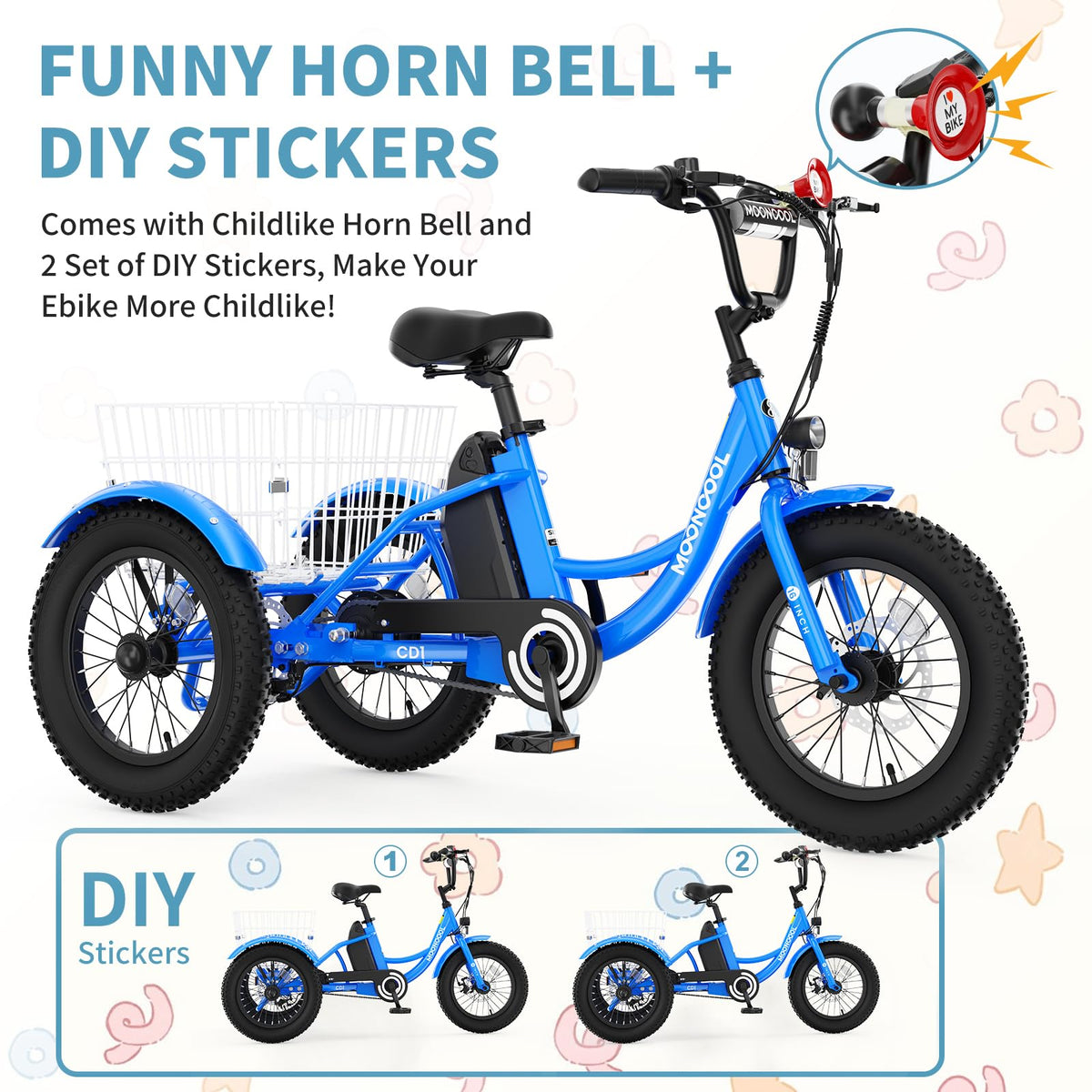 16 Inch 250W 24V Blue Electric Tricycle N955018
