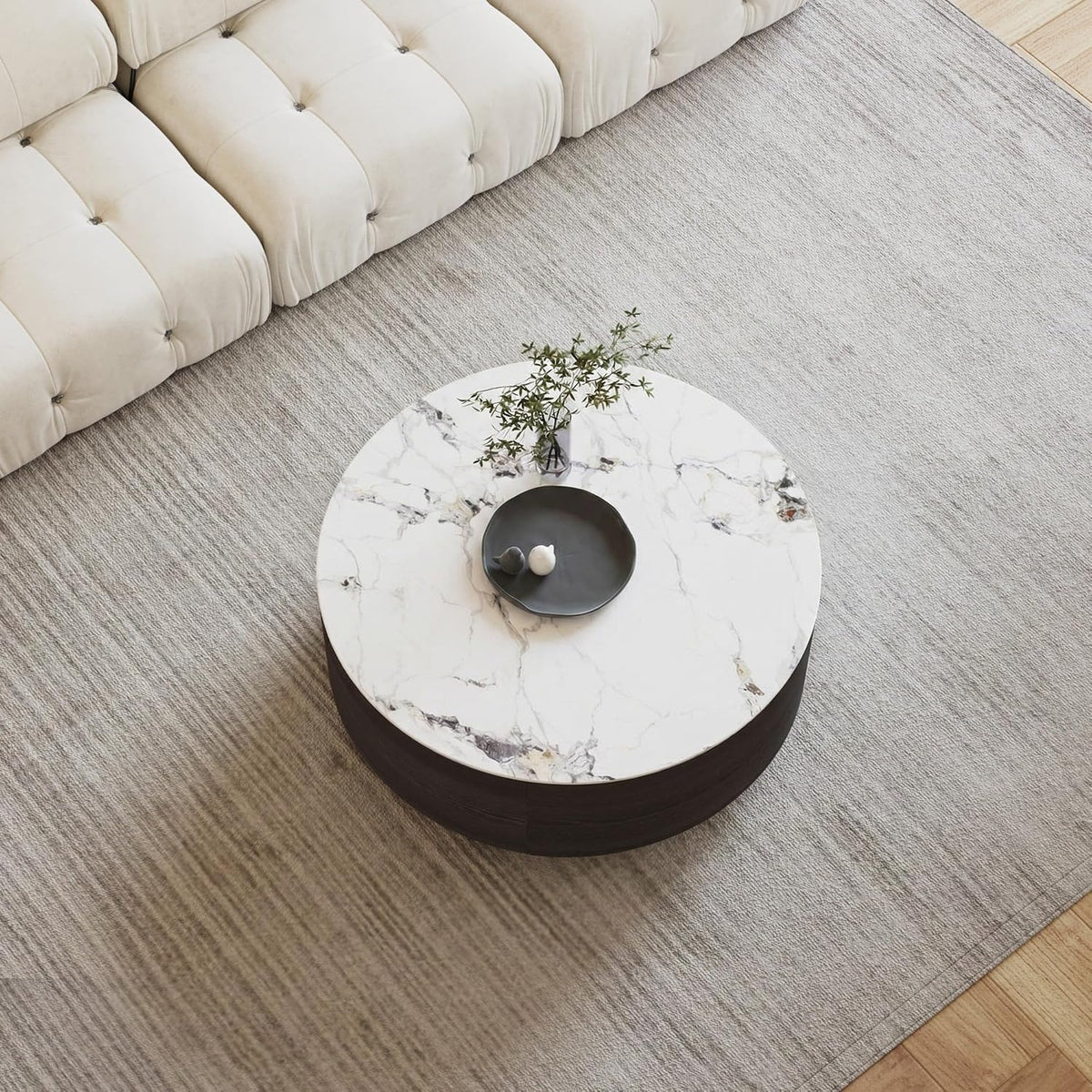 Round Coffee Table with 2 Drawers X377342