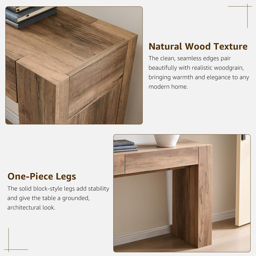 Rustic Oak Console Table with Drawers I241