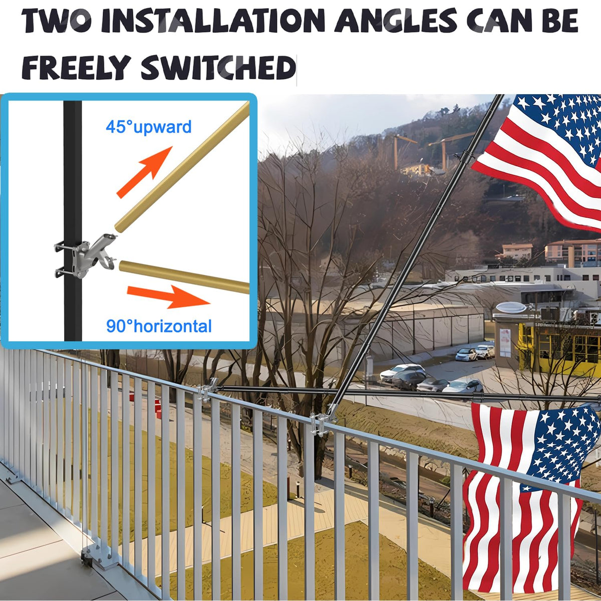 Aluminum Flag Pole Bracket for 1" Diameter Flagpole A8061