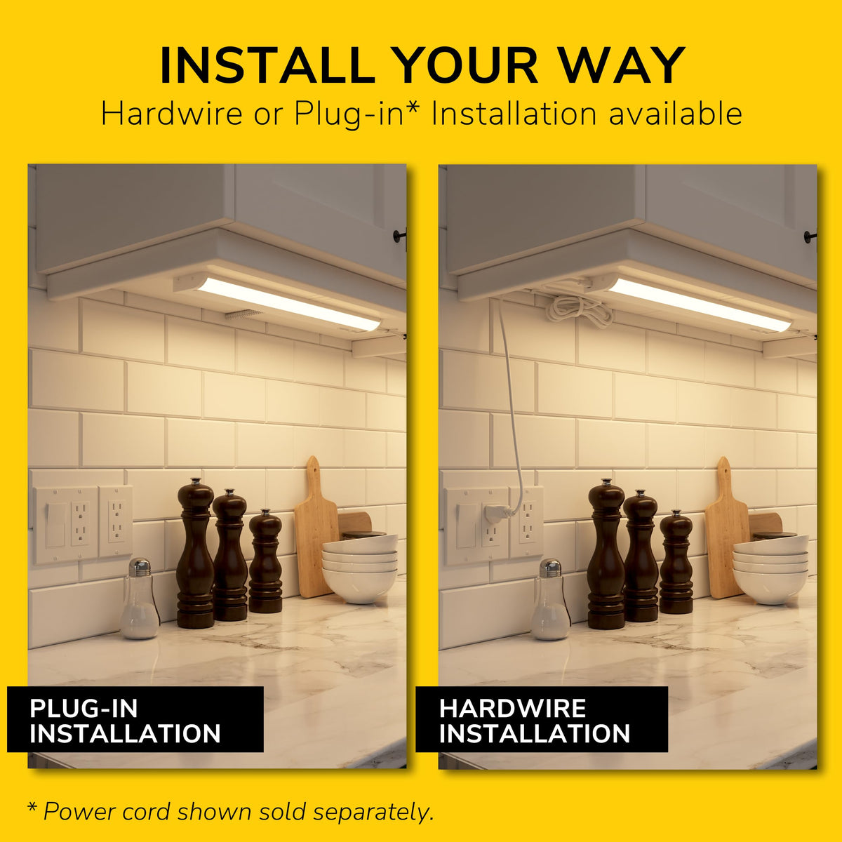 24-Inch LED Under Cabinet Light, 5-CCT Selectable, Dimmable, White V745