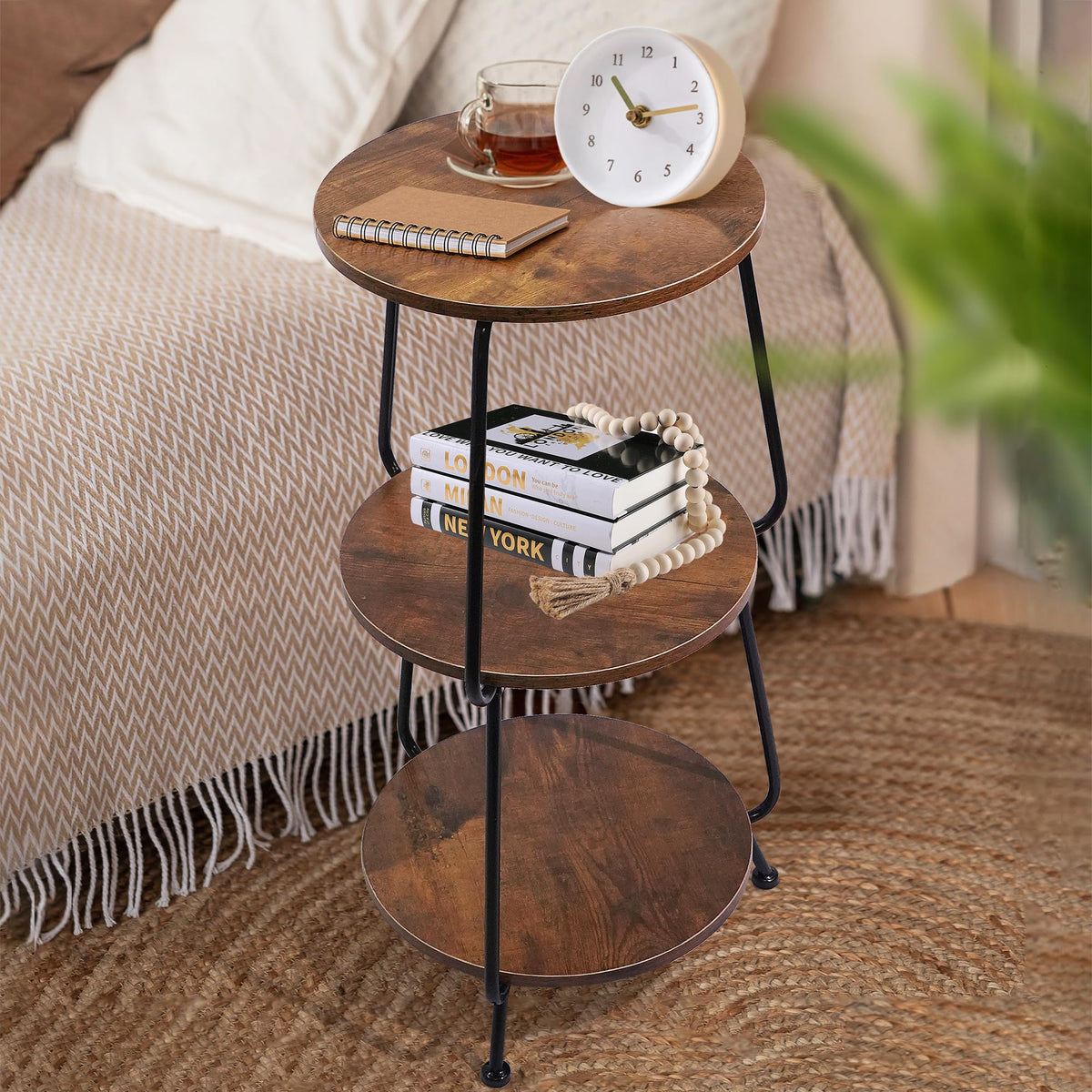 Round 3-Tier Wood Coffee Table Q918