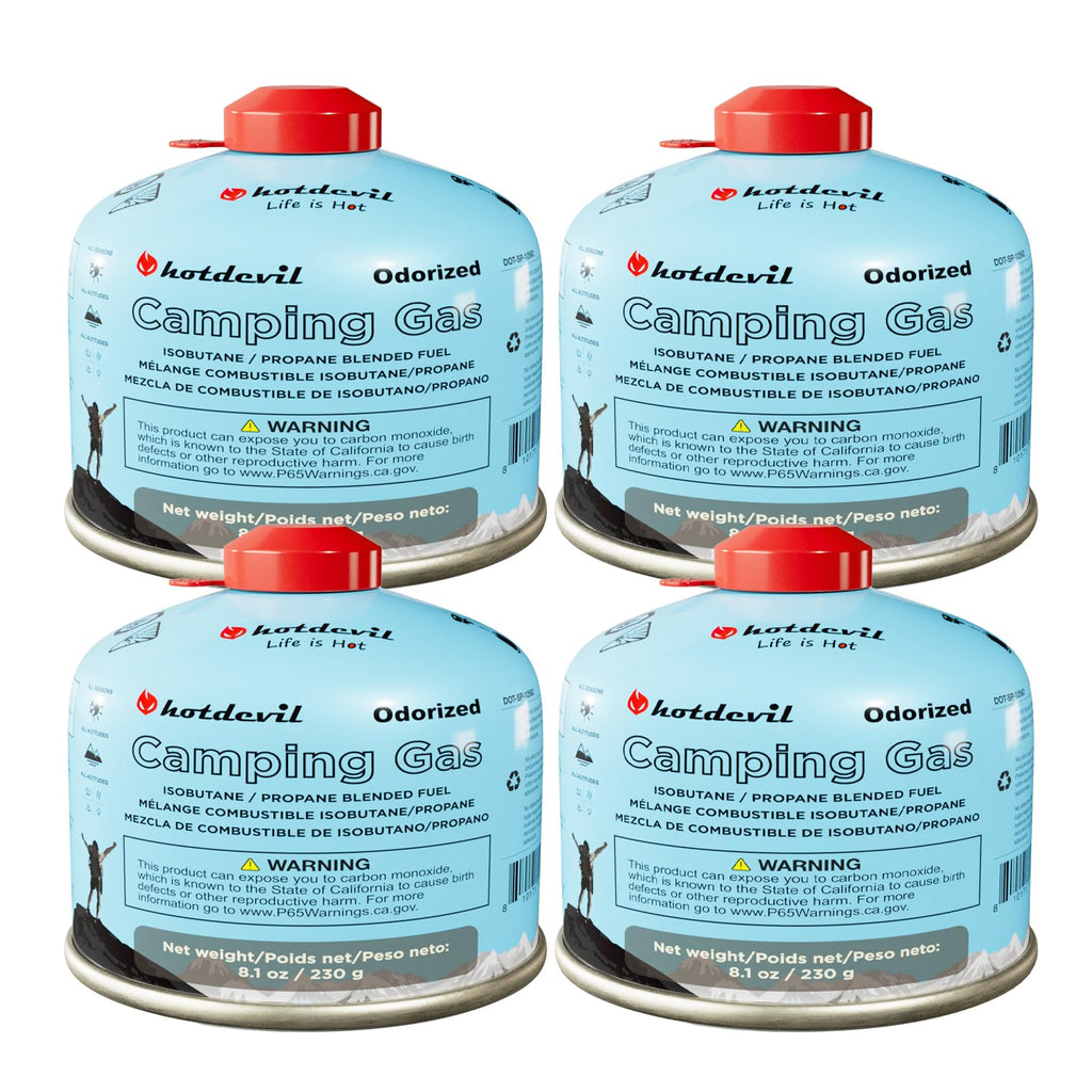 Isobutane Fuel Canister 230 Gram Camping Stove Fuel 8.1oz 4 packs U26071