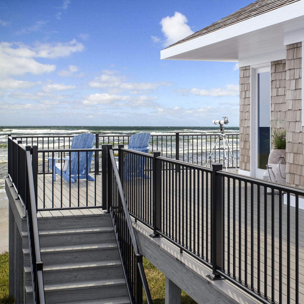 Aluminum 6 ft. x 36 in. Textured Black Stair Rail Kit P732